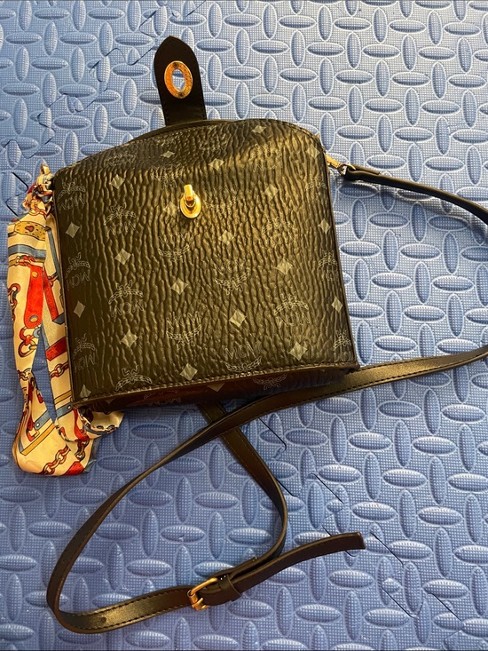 MCM Handbags - MCM Monogram Crossbody Bag with Scarf Accent